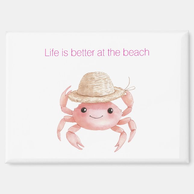 Aimant Life is better at the beach crab (Recto)