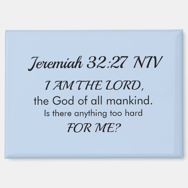 Aimant Light Blue Inspirational Bible Verse Power of God (Recto)