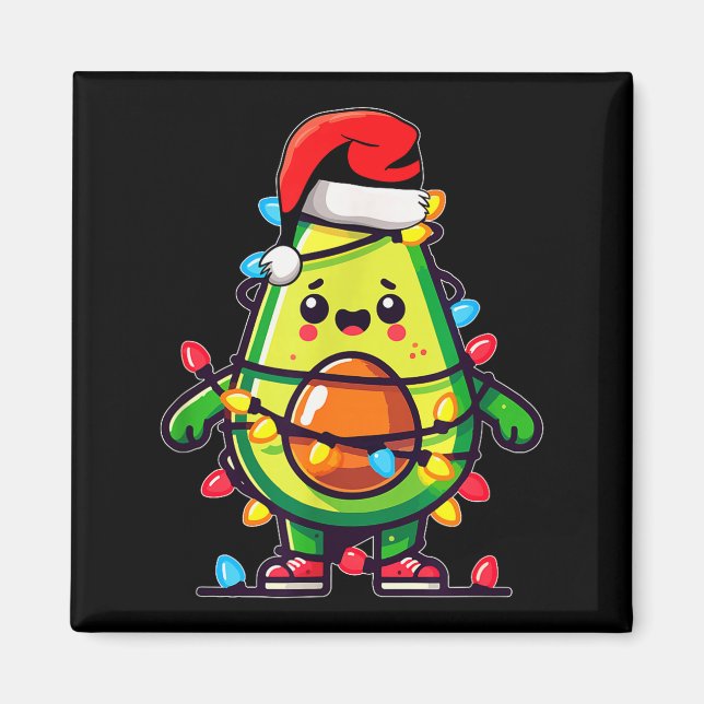 Aimant Lighting Avocado Ugly Christmas Sweater Guacamole  (Devant)