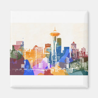 Aimant Ligne aérienne colorée Seattle