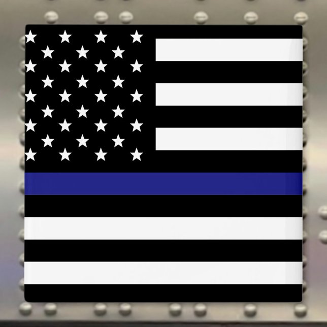 Aimant Ligne Bleue Mince - Drapeau Américain (Créateur téléchargé)