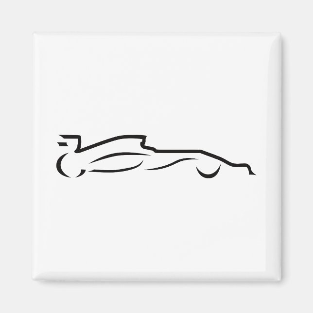 Aimant Ligne de voiture de course dessin Silhouette (Devant)