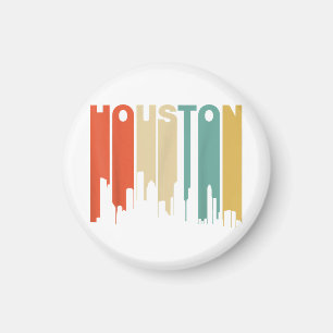 Aimant Ligne d'horizon de Houston Texas Style Rétro Année