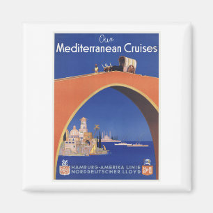 Aimant Ligne méditerranéenne Vintage voyage de bateau d