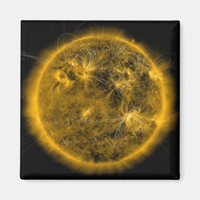 Aimant Lignes de champ magnétique sur le Soleil (Devant)