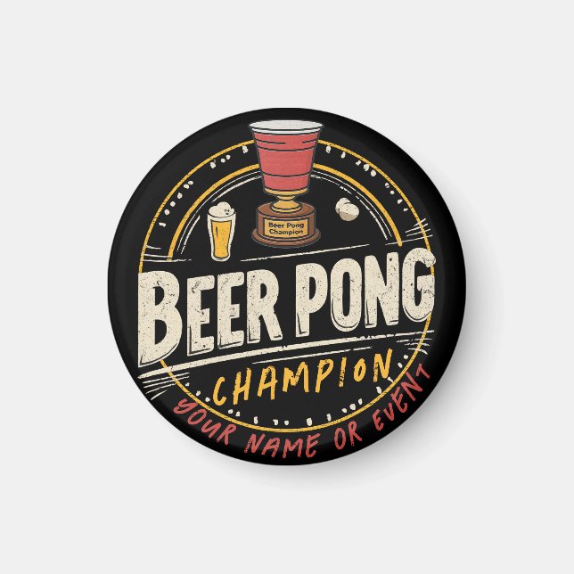 Aimant Ligue de bières Ping Pong Personnalisée (Devant)