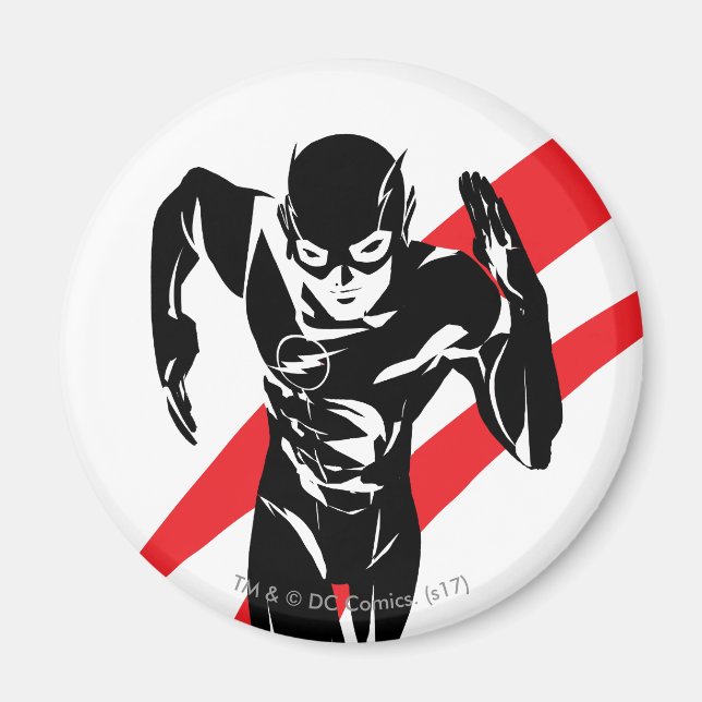 Aimant Ligue de Justice | Flash Running Noir Pop Art (Devant)
