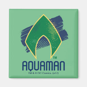 Aimant Ligue de Justice Symbole Aquaman à demi-teintes