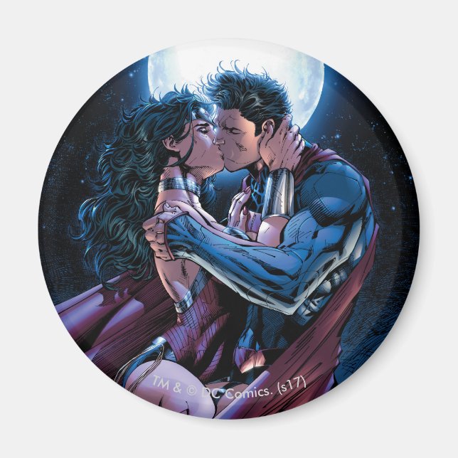 Aimant Ligue Justice #12 Wonder Woman & Superman Kiss (Devant)