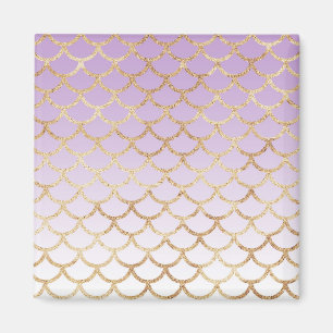 Aimant Lila Féminin Violet Or Sirène Paillettes