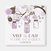Lilac Mason jarres et fleurs Enregistrer l'aimant 