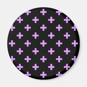 Aimant Lilac polka croise sur noir