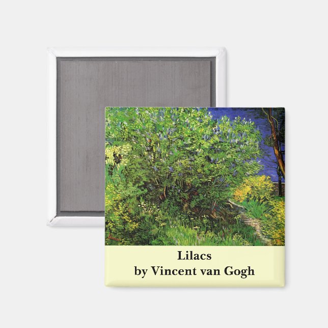 Aimant Lilacs de Vincent van Gogh, Fleurs de Jardin Vinta (Recto/Verso)