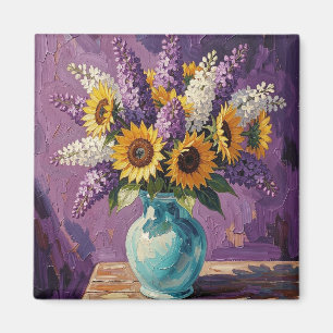 Aimant Lilas et Tournesols Conception Botanique
