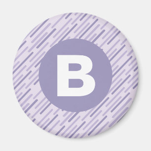 Aimant Lilas Moderne Violet Diagonal Monogramme Rayures