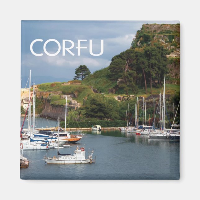 Aimant L'île grecque de Corfou Photo (Devant)