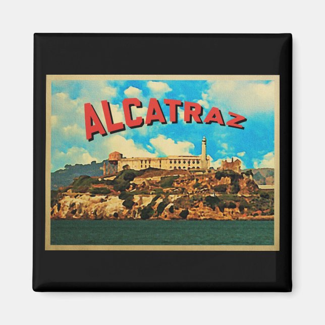 Aimant L'île vintage d'Alcatraz (Devant)