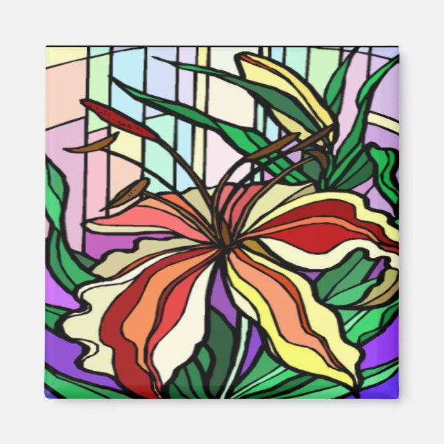 Aimant Lily De Verre De Tige (Devant)