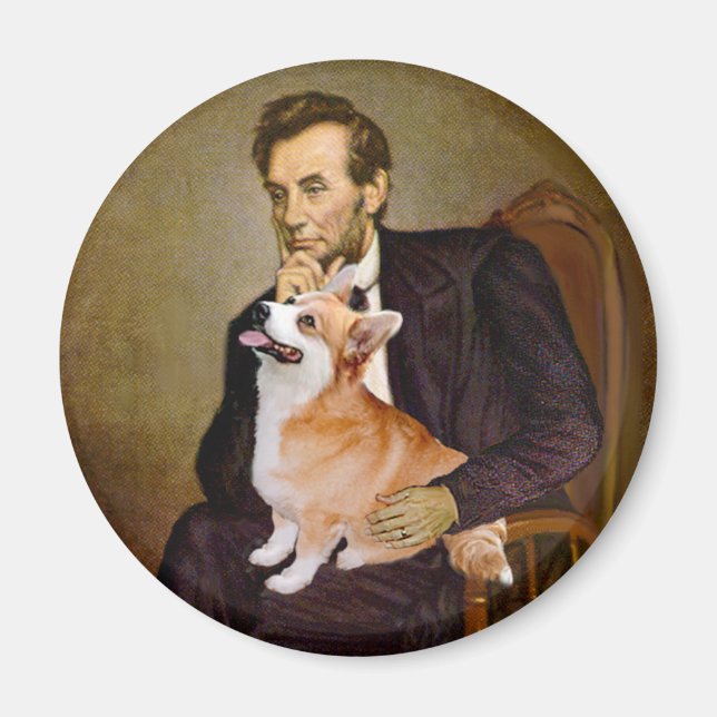 Aimant Lincoln - Pembroke Welsh Corgis (deux) (Devant)