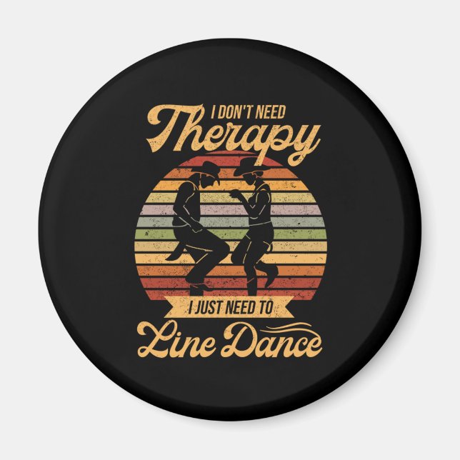 Aimant Line Dancing is My Therapy Retro Line Dancer Cadea (Devant)