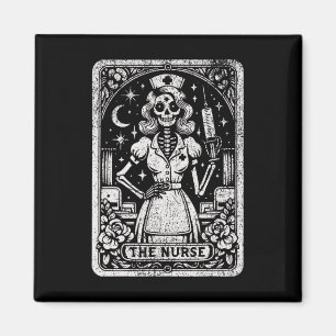 Aimant L'infirmière Skeleton Tarot Card Drôle infirmière 