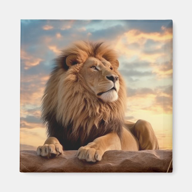 Aimant Lion Animal Nature sauvage majestueuse (Devant)