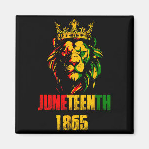 Aimant Lion Juneteenth cool 1865 liberté africaine juin