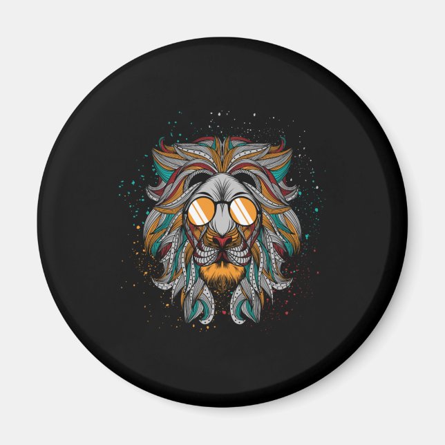 Aimant Lion Le Roi De La Jungle Animal Zoo Cadeau (Devant)