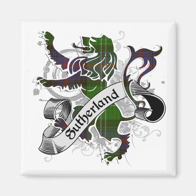 Aimant Lion Tartan Sutherland (Devant)