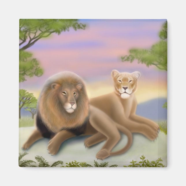 Aimant Lions africains au revers de la médaille (Devant)