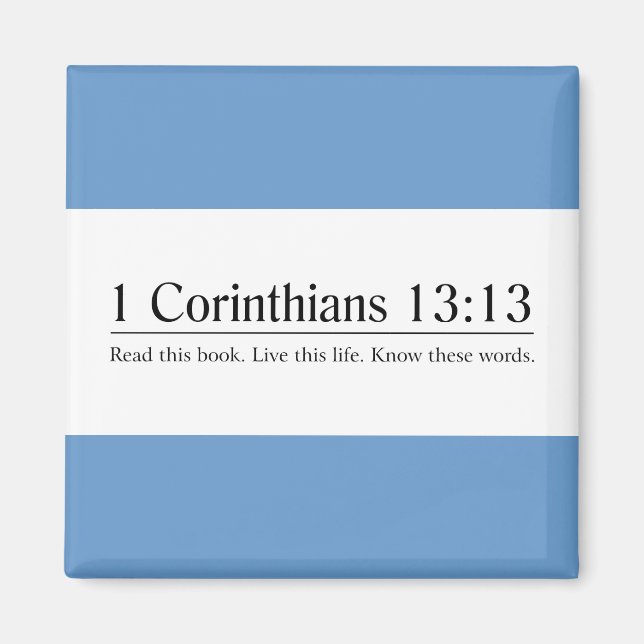 Aimant Lire la Bible 1 Corinthiens 13:13 (Devant)