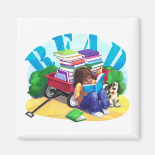 Aimant LIRE Livre Wagon Art