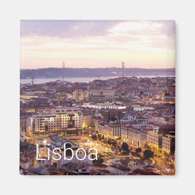 Aimant Lisbonne Portugal Sunset Skyline Cityscape Souveni (Devant)
