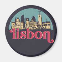 Lisbonne Portugal Ville Skyline Vintage Cityscape