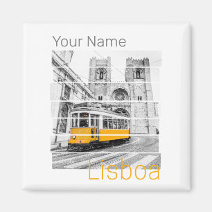 Aimant Lisbonne Portugal Vintage Vacances Tramway Souveni