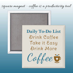 Aimant Liste de choses à faire pour les amateurs de café