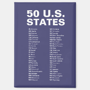 Aimant Liste des abréviations des 50 États américains – B