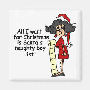 Aimant Liste des garçons de père Noël Naughty