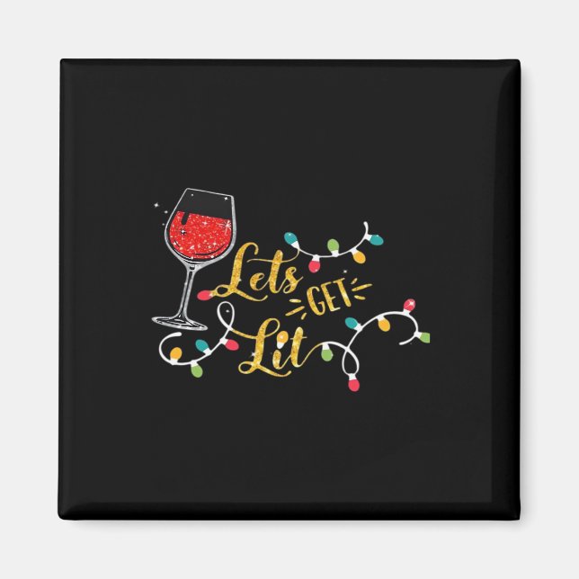 Aimant Lit Vins Lunettes Vins Lumières Noël Drinki (Devant)