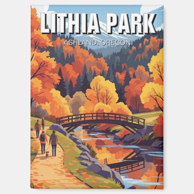 Aimant Lithia Park Ashland Oregon Travel Postcard (Recto)