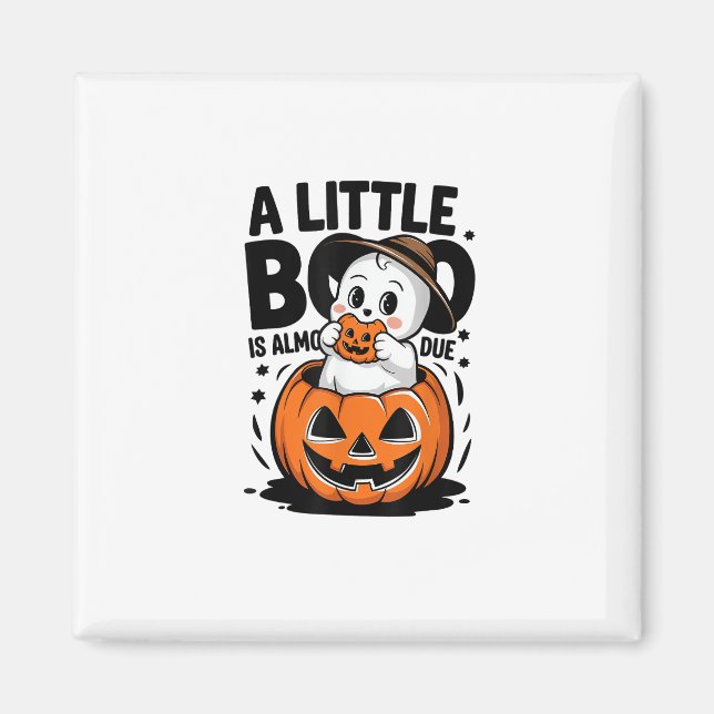 Aimant Little Boo Est Presque Dû Mignonne Grossesse Hallo (Devant)