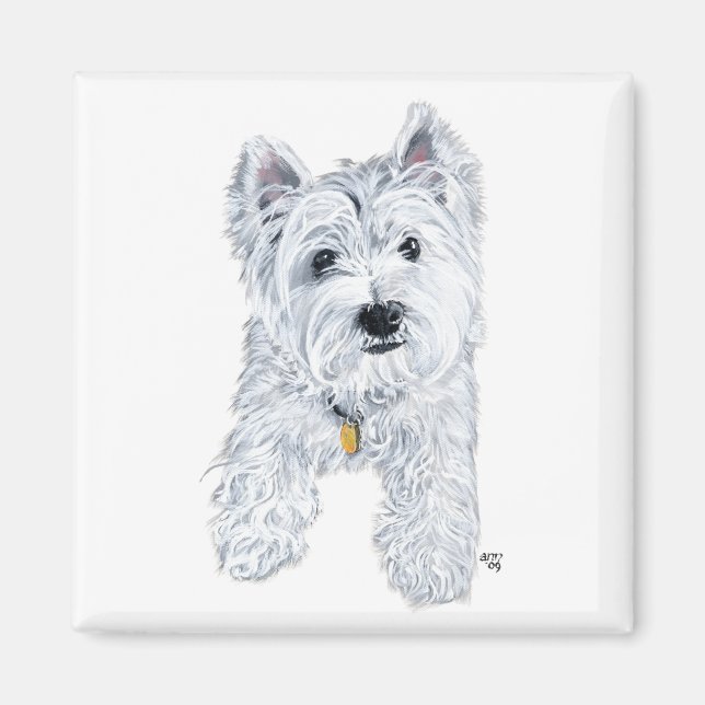 Aimant Little Curious Westie (Devant)