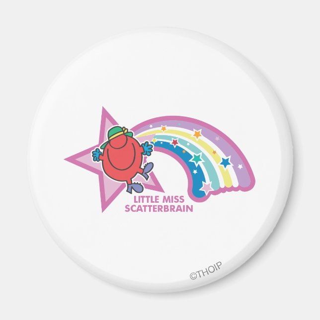 Aimant Little Miss Scattercerveau | Arc en ciel et étoile (Devant)