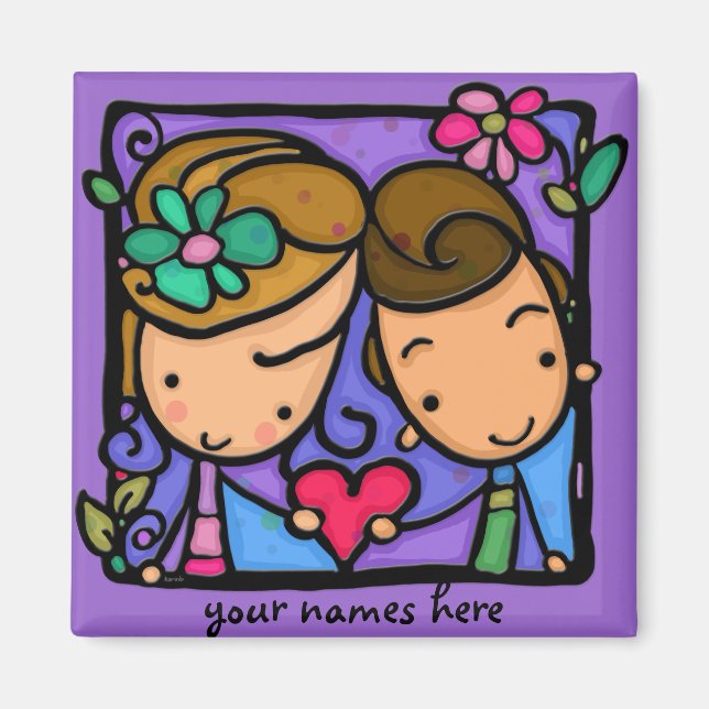 Aimant LittleGirlie premier amour (Devant)