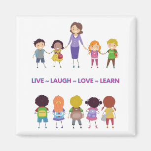 Aimant Live ~ Laugh ~ Amour ~ Apprendre Enseignant de l'é