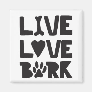 Aimant Live Love Bark Happy Bark Dogs Bark Citations K9 Q