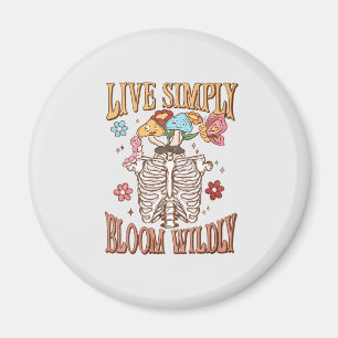 Aimant Live Simply, Bloom Wiltly - Skeleton & Champignons