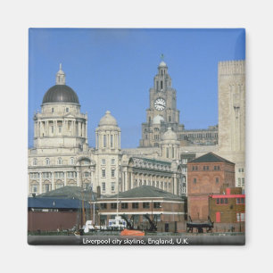 Aimant Liverpool city skyline, Angleterre, Royaume-Uni