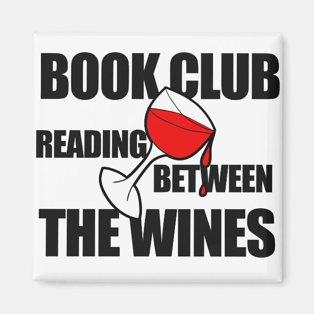 Aimant LIVRE CLUB lecture entre les vins (Devant)