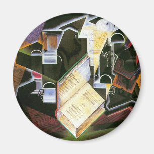 Aimant Livre, Pipe et Lunettes, Juan Gris, Cubisme Vintag